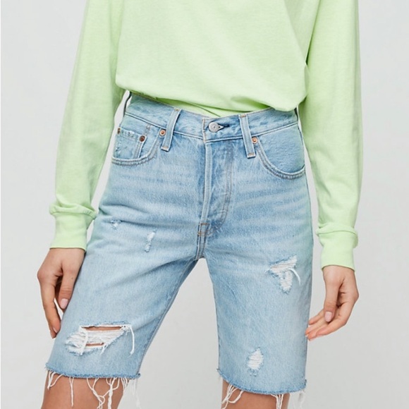 Levi’s 501 Button fly High Rise Mid Thigh Short - Picture 3 of 9